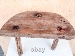 Vintage antique chair/ wooden Primitive art/ tripod Rustic handmade chair