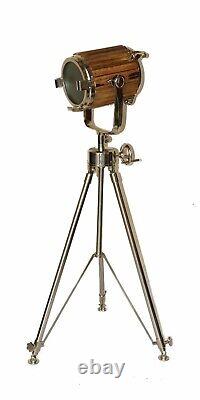 Vintage hollywood nautical wooden spotlight with revolving tripod gift item