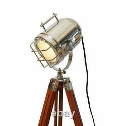 Vintage nautical searchlight marine 45 spotlight retro tripod floor lamp decor