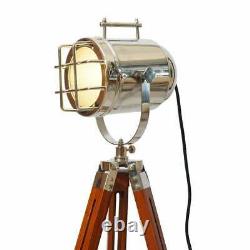 Vintage nautical searchlight marine 45 spotlight retro tripod floor lamp decor