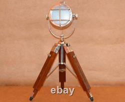 Vintage searchlight brass nautical floor lamp design 18inch tripod spotlight