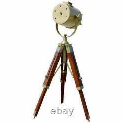 Vintage spot light with wooden tripod stand floor lamp collectible decor