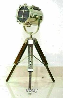Vintage style lamp floor spot light maritime home decor with wooden tripod stand