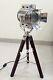 Vintage Style Spotlight Brown Wooden Tripod Stand With Hollywood Table Light