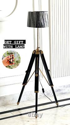 Vintage style wooden tripod floor lamp modern luxury style floor lamp Décor Mea