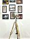 Vintage Style Wooden Tripod With Studio Spotlight 177.8 Cm Handmade Industrial