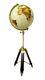 Vintage Style World Globe With Wooden Tripod Stand Home/office Room Corner Decor