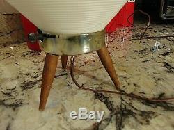 Vintage tripod Mid Century Modern Beehive Lamp White
