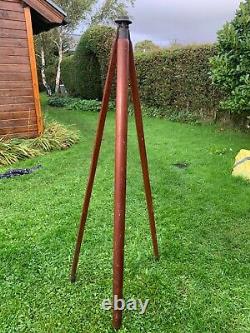 Vintage wood and brass antique surveyors engineers tripod very simple stylish tr