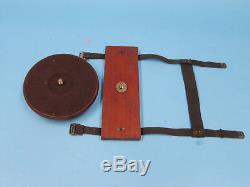 Vintage wood tripod Folmer Graflex Crown #2 original base mounting board straps