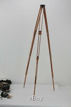 Vintage wooden ZEISS IKON Tripod with folding out and extending legs