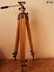 Vintage Wooden Extendable Tripod For Camera With Head