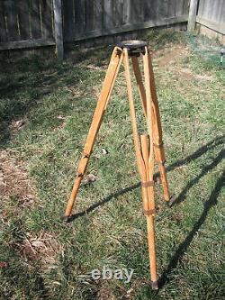 Vintage wooden survey tripod