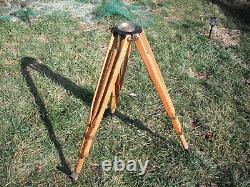 Vintage wooden survey tripod