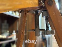 Vintage wooden tripod Sliding, Soviet telescopic tripod for camera Original