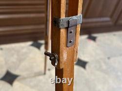 Vintage wooden tripod Sliding, Soviet telescopic tripod for camera Original