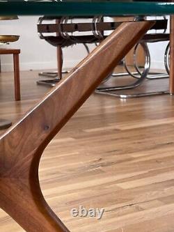 Vladimir Kagan Tri Symmetric Vtg Modern Wood Tripod Jax Side Table Pearsall Mcm