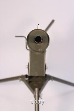 Vtg 1950s Tru-Matic Toy Machine Gun with Wood Bullets Tripod Pressed Steel Works