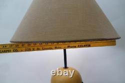 Vtg 50s 60s Atomic hairpin tripod wood ball 25 in Table Lamp Mid Century MCM