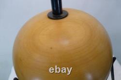 Vtg 50s 60s Atomic hairpin tripod wood ball 25 in Table Lamp Mid Century MCM