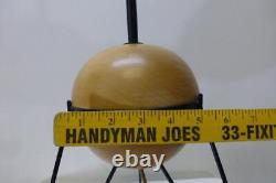 Vtg 50s 60s Atomic hairpin tripod wood ball 25 in Table Lamp Mid Century MCM