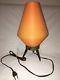 Vtg 60s 70s Orange Plastic Tripod Beehive Lamp Retro Mid Century Modern Lighting