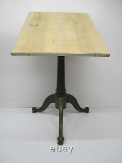 Vtg Antique Cast Iron Tripod Base Industrial Drafting Table Adjustable Dietzgen