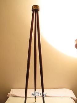 Vtg Antique Wooden Mahogany Tripod Pencil Legs MCM Lamp Base K & E 56 Gurley