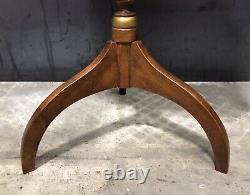 Vtg. Hitchcock Furniture Tripod Cherry Lamp/Candle Table/Stand Stenciled Border