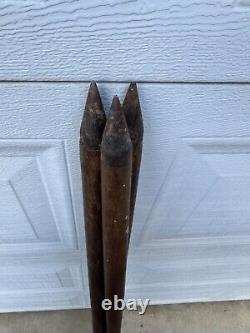 Vtg. Instruments Sight Level Transit Tripod Fixed Wooden Leg Mount Tapered Legs