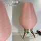 Vtg Mcm 60's Beehive Lamp Rare Pink Plastic Shade Danish Tripod Legs Rotaflex