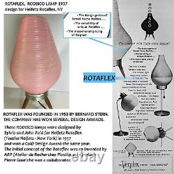 Vtg MCM 60's Beehive Lamp RARE PINK PLASTIC Shade Danish Tripod Legs ROTAFLEX