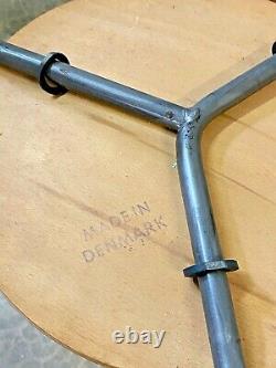 Vtg Mid Century Danish Modern Teak Wood Tripod Dot Stool Side Table Fritz Hansen