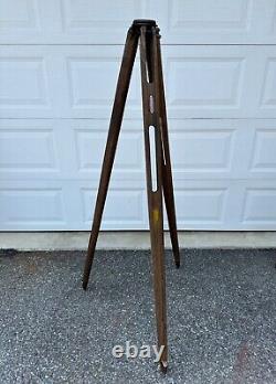 Vtg. Warren-Knight Instruments Sight Level Transit Tripod Fixed Wooden Leg Mount