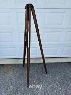 Vtg. Warren-Knight Instruments Sight Level Transit Tripod Fixed Wooden Leg Mount