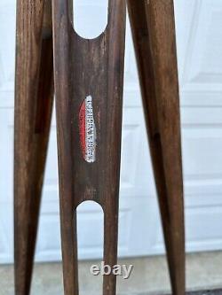 Vtg. Warren-Knight Instruments Sight Level Transit Tripod Fixed Wooden Leg Mount