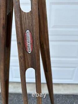 Vtg. Warren-Knight Instruments Sight Level Transit Tripod Fixed Wooden Leg Mount