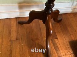Vtg Wood Wooden Accent Pedestal Side end Table Plant Stand tripod