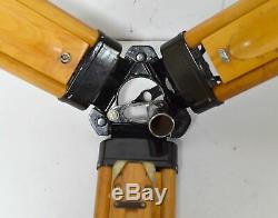 Vtg Wooden Tripod Adjustable Transit Stand Theodolite Level Lamp Camera Stand