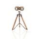 Wood/brass Binocular On Stand Vintage Binocular With Annealed Bright Finish