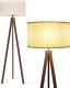 Wood Floor Lamp Tripod, Mid Century Lamps For Living Room, Modern Design Standin