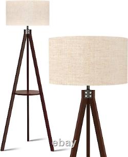 Wood Tripod Floor Lamp, Mid Century Standing Lamp, Modern Design Floor Lamp with