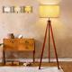 Wood Tripod Floor Lamp Mid Century Tall Standing Lamps For Living Room Modern