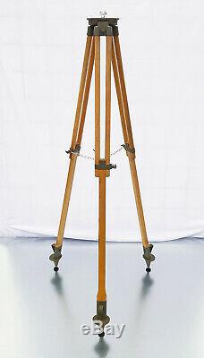Wood Tripod With Patina Reflector Stand Floor Lamp Industrial Vintage Loft 138cm