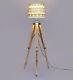 Wooden Floor Lamp Living Room Shade Lamp Tripod Stand Vintage Light Home Decor