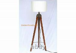 Wooden Floor Lamp Nautical Living Room Tripod Stand Vintage Lighting Home Decor