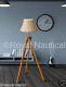 Wooden Floor Lamp Vintage Look Tripod Lighting Rose Wood Home Decor Light Stand/