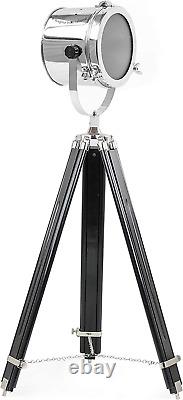 Wooden Floor Lamp With Tripod 70 Tall Standing Vintage Home Decor Black