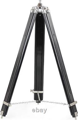 Wooden Floor Lamp With Tripod 70 Tall Standing Vintage Home Decor Black