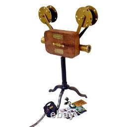 Wooden Projector Camera, Brass Tripod Stand, Antique Style Vintage Photography
